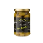 Sweet green Nocellara olives in jar