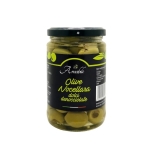 Sweet Green Nocellara Olives Pitted in Jar