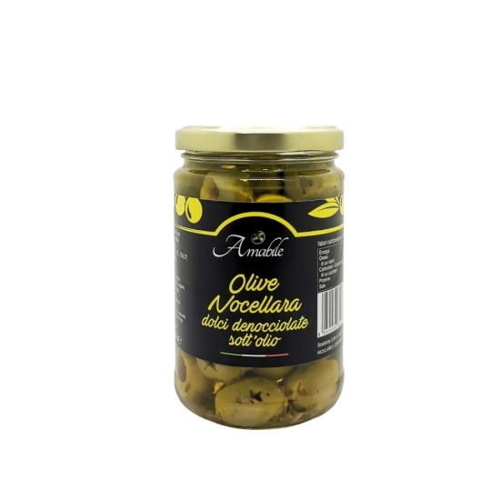 Image 2 of Sweet Green Nocellara Olives Pitted in Oil in a Jar